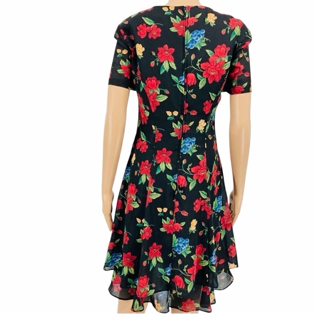 Olivia Rose Floral & Grape Overlay Dress Size 10M - Picture 5 of 8